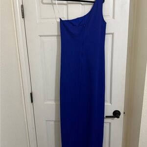 Lulu's Royal Blue One-Shoulder Dress